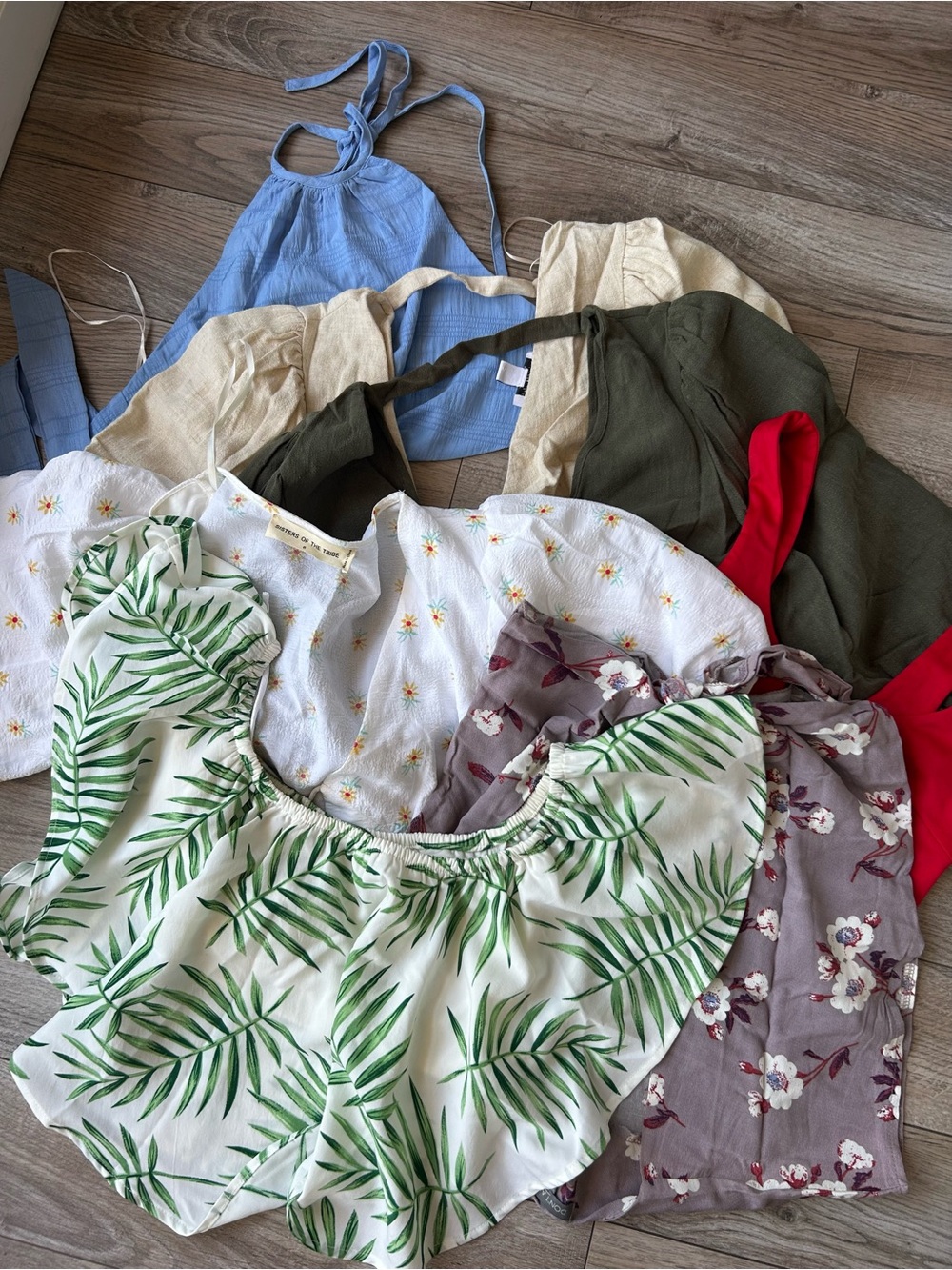 Mixed Women's Summer Tops - Tropical Leaf, Floral & Solid Colors